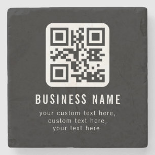 Customizable QR Code & Editable Text Template Stone Coaster