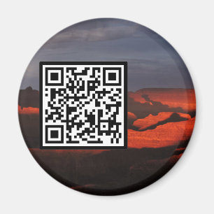 Customizable QR Code Grand Canyon Sunset Storm Magnet