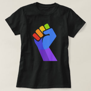 CUSTOMIZABLE RAINBOW FIST GAY PRIDE T-Shirt