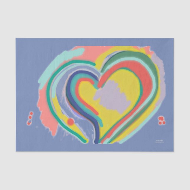 CUSTOMIZABLE RAINBOW HEART Tissue Paper (Front)