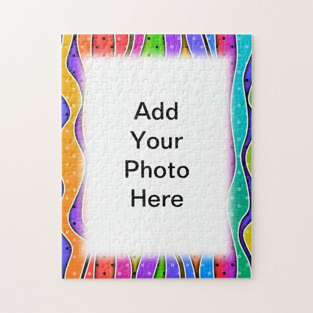 Customizable RAINBOW STRIPES PUZZLE FRAME (Vertical)