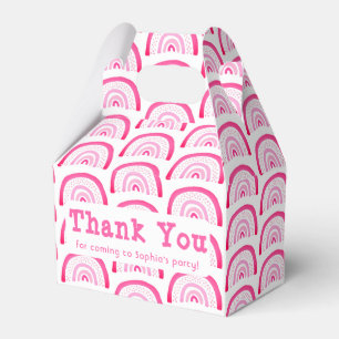 Customizable Rainbow Thank You Birthday Party Favour Box