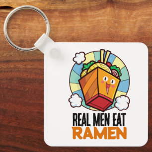 Customizable Real Men Eat Ramen Key Ring