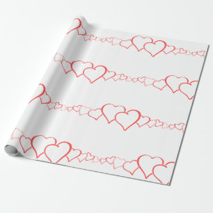 CUSTOMIZABLE RED AND WHITE HEART Wrapping Paper