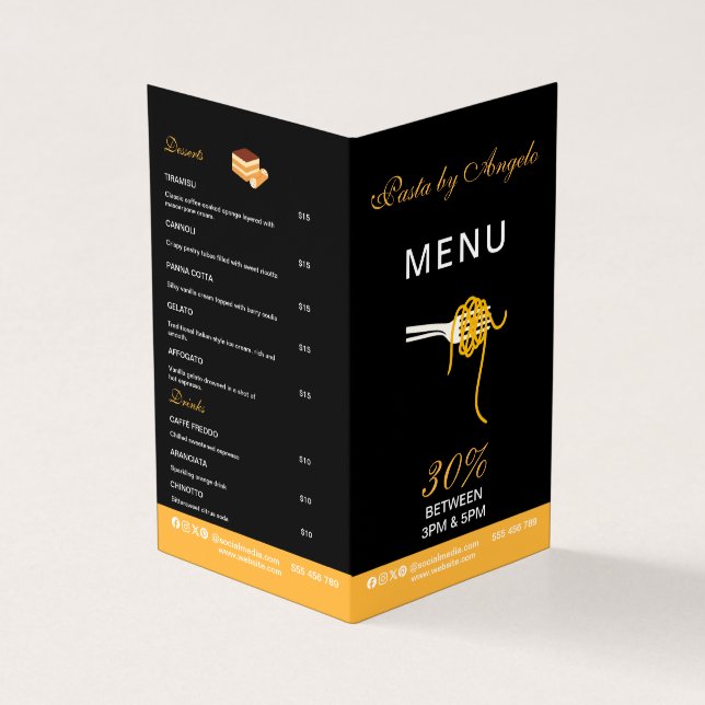 Customizable Restaurant Menu Brochure (Outside)