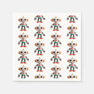 Customizable Robot Kids Napkin