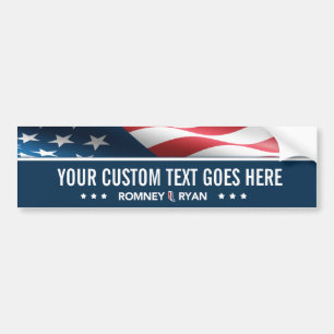 CUSTOMIZABLE Romney Ryan Flag Bumper Sticker