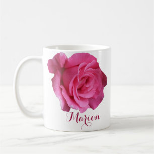 Customizable Rosie name pink rose flowers boho Coffee Mug