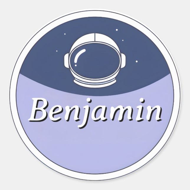Customizable Round Kids Name Sticker (Front)