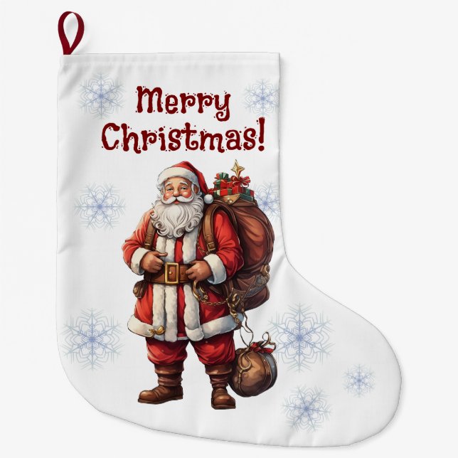 Customizable Santa Claus Christmas Stocking (Front)