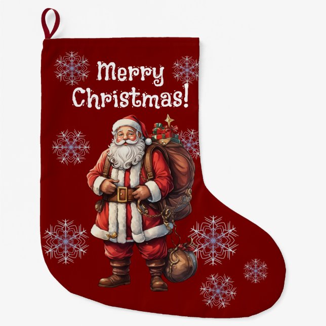 Customizable Santa Claus Christmas Stocking (Front)