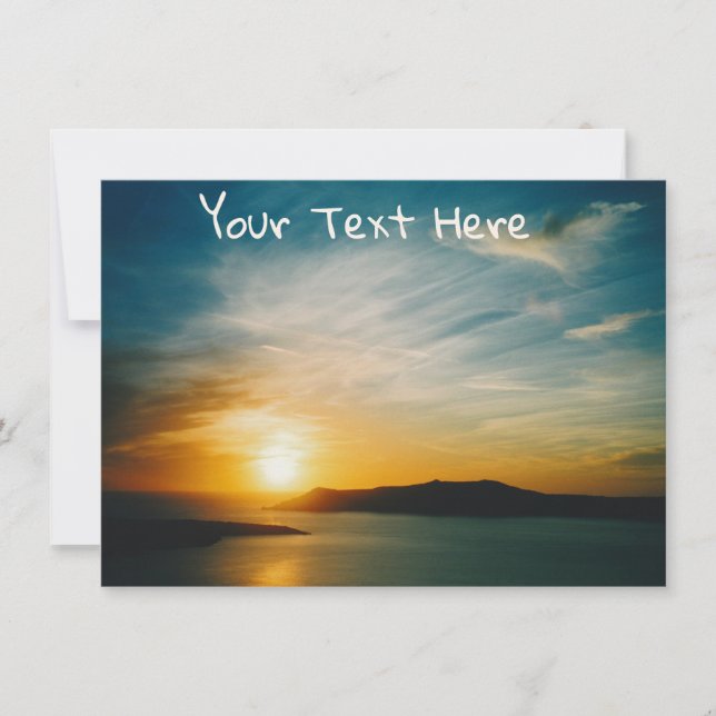 Customizable Santorini sunset, Greece card (Front)