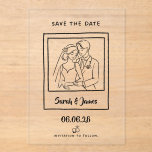 Customizable Save the Date  Bride groom CLear Acrylic Invitations<br><div class="desc">Announce your special day with a beautiful customizable save the date design made to share your wedding date in a stylish and memorable way. Perfect for couples looking for a personalized wedding announcement, this design offers a clean and timeless look that can be tailored to match your celebration. A lovely...</div>
