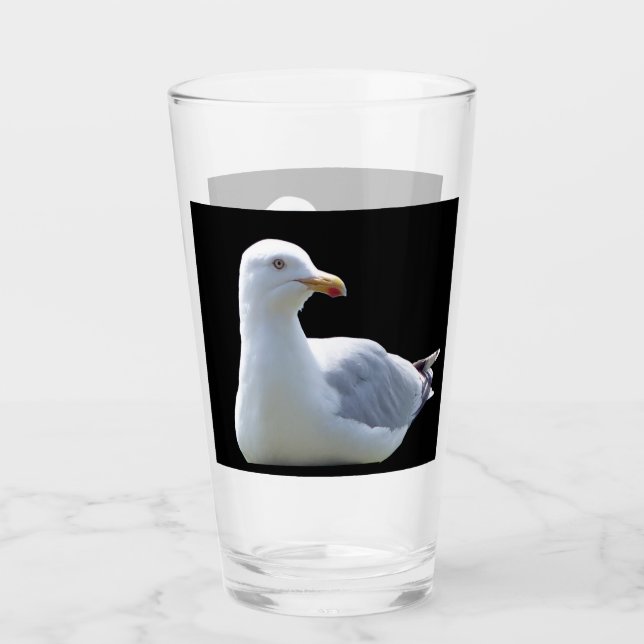 Customizable Seagull Laying DownCoastal Wildlife  Glass (Front)