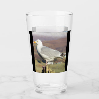 Customizable Seagull on Fence Post Glass