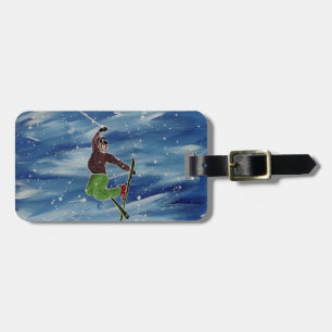 Customizable Skiing Luggage Tag