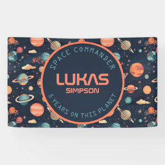 Customizable Space party banner - Add your text!