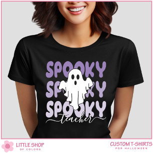 Customizable Spooky Ghost Teacher Halloween T-Shirt