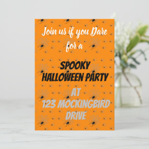 Customizable Spooky Spider Halloween Invitations 