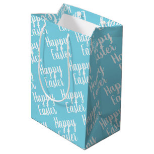 Customizable Spring Favor Happy Easter Light Blue Medium Gift Bag