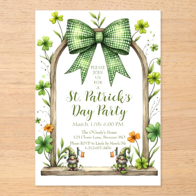 Customizable St. Patrick’s Day Invitation  (Front)