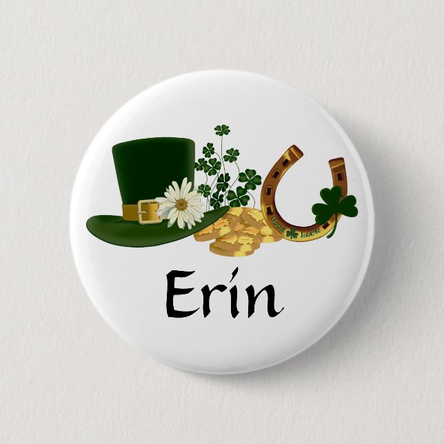 CUSTOMIZABLE St. Patrick's Day Design 6 Cm Round Badge (Front)