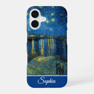 Customizable Starry Night Over the Rhone, Van Gogh iPhone 16 Case