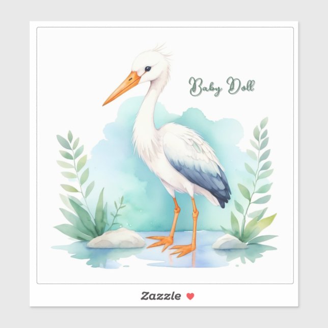 Customizable Stork Nursery set Baby doll (Sheet)