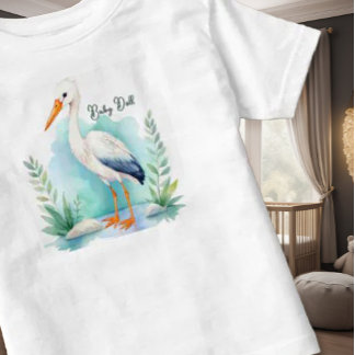 Customizable Stork Nursery set Baby doll Toddler T-Shirt
