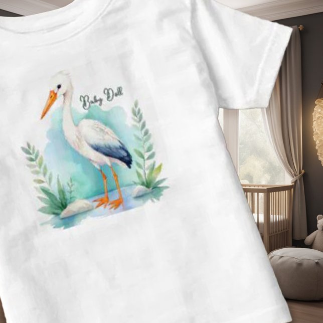 Customizable Stork Nursery set Baby doll Toddler T-Shirt (Creator Uploaded)