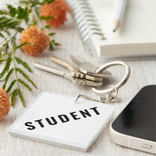 Customizable STUDENT Text Statement Key Ring