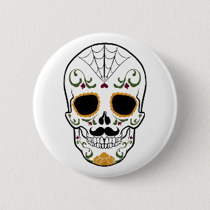 Customizable Sugar Skull 6 Cm Round Badge