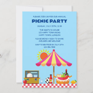 CUSTOMIZABLE SUMMER PICNIC PARTY INVITATION