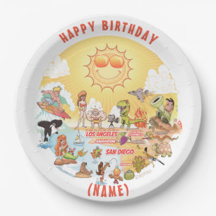 Customizable Sunny California Birthday Plate