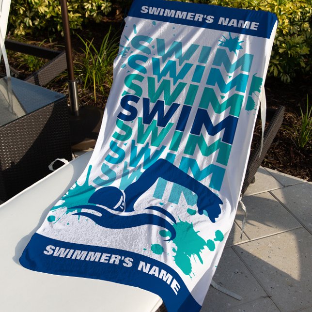 CUSTOMIZABLE Swim Athlete's Beach Towel (Creator Uploaded)
