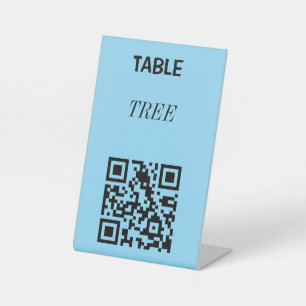 CUSTOMIZABLE TABLE QR CODE STAND FOR RESTAURANTS PEDESTAL SIGN