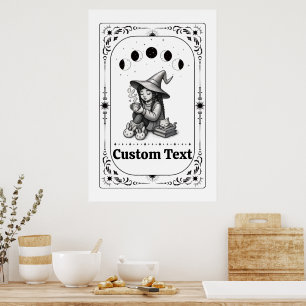 Customizable Tarot Whimsy Zodiac Celestial Witch Poster