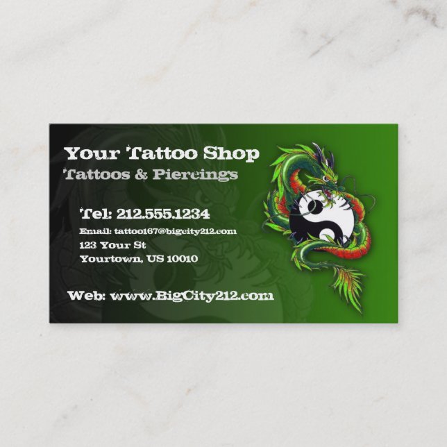 CUSTOMIZABLE Tattoo Business Card (Front)