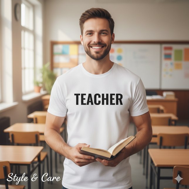 Customizable Teacher Text Statement T-Shirt forMen (Customizable Teacher Text Statement T-Shirt for Men
)