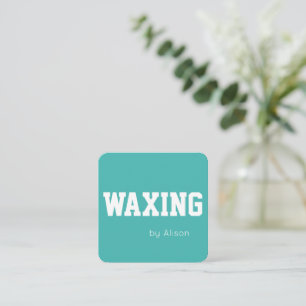 Customizable teal Waxing or other profession Square Business Card