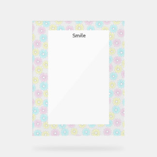 Customizable Text Flowers Pastel Acrylic Sign