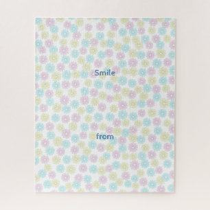 Customizable Text Flowers Pastel Jigsaw Puzzle