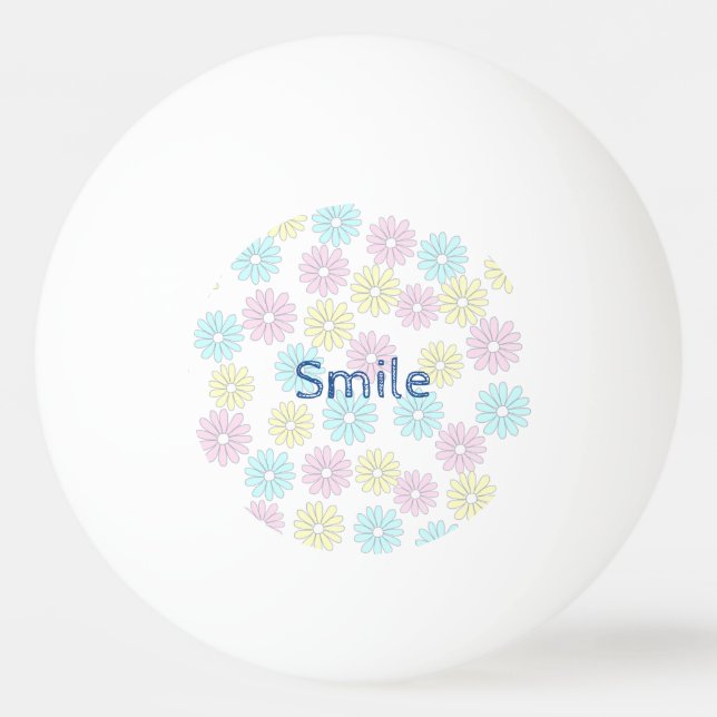 Customizable Text Flowers Pastel Ping Pong Ball (Front)