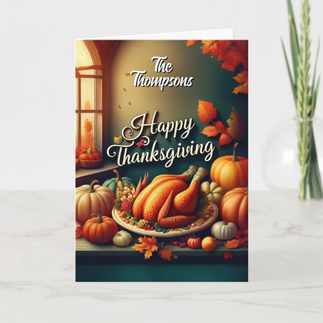 Customizable Thanksgiving  Card (Front)