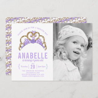 Customizable Tiara Photo Birthday Invitation
