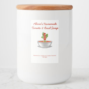 Customizable Tomato & Basil Soup Food Label