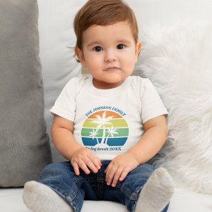 Customizable Tropical Island Palm Trees Cute Baby T-Shirt