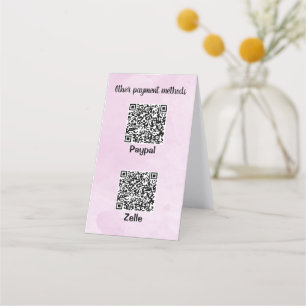 Customizable Two Sided Three QR code Watercolor  Loyalty Card