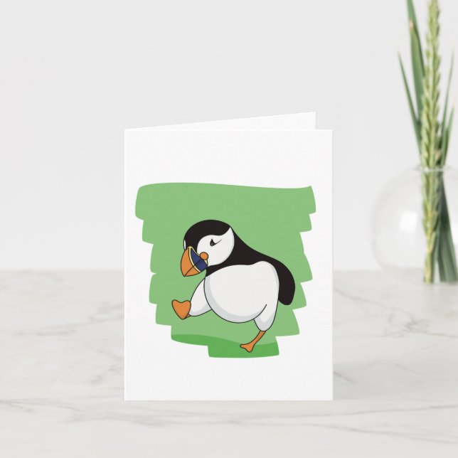 Customizable Unpopular Opinion Puffin Meme Holiday Card (Front)