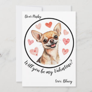Customizable Valentine's Day card Chihuahua